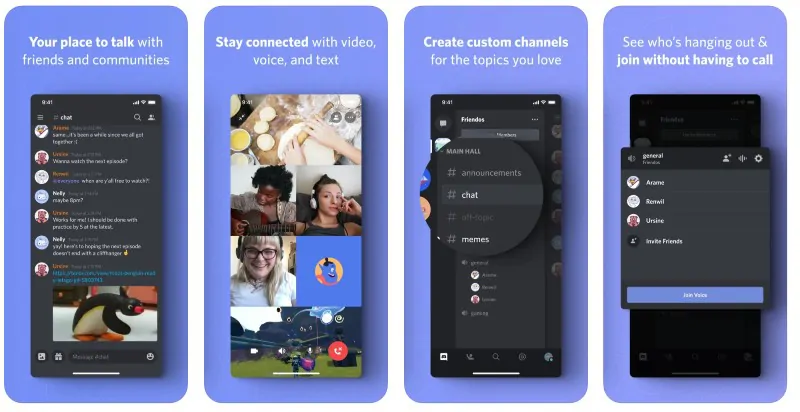 React Native apps: Discord app screenshots