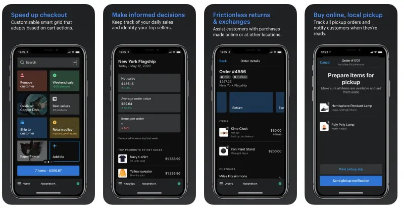 React Native apps: Shopify Point of Sale app screenshots