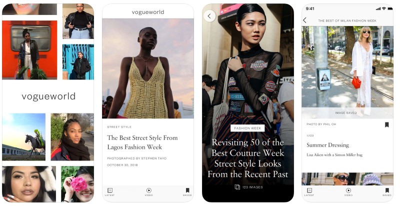 React Native apps: Vogue app screenshots