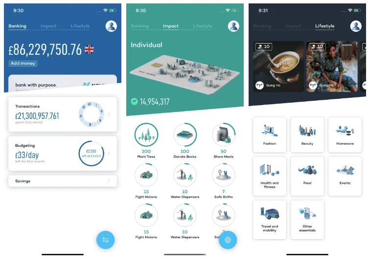 React Native apps: Novus World Banking app screenshots