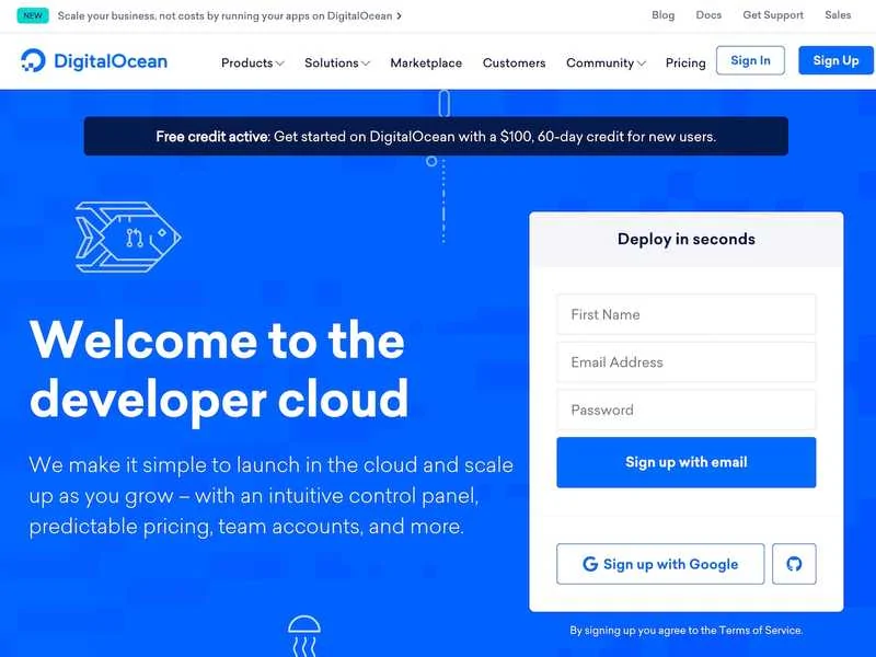 Examples of Websites Built with Gatsby: DigitalOcean