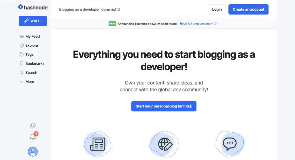 Next.js websites: Hashnode