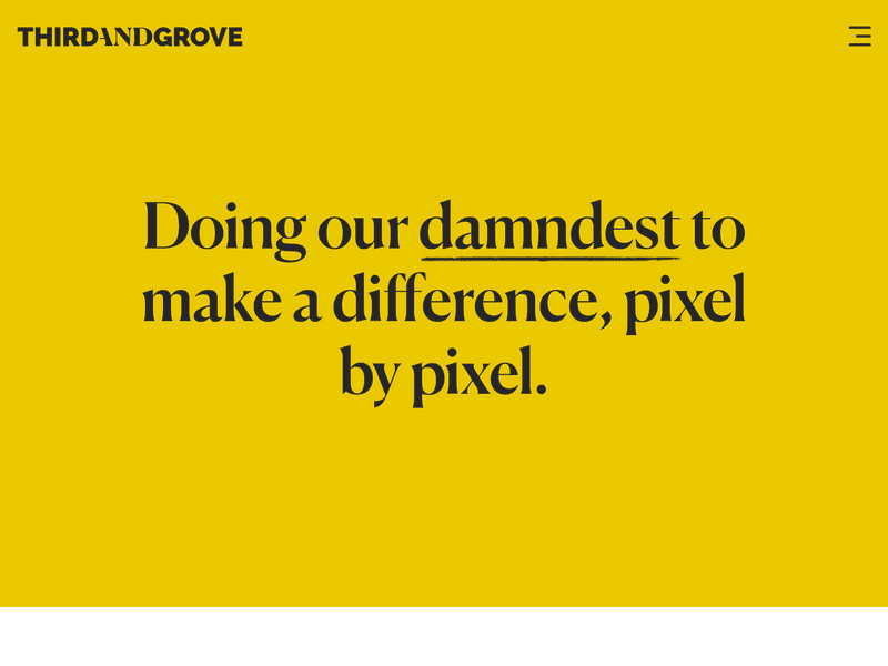 example of gatsby website Third and Grove website screenshot