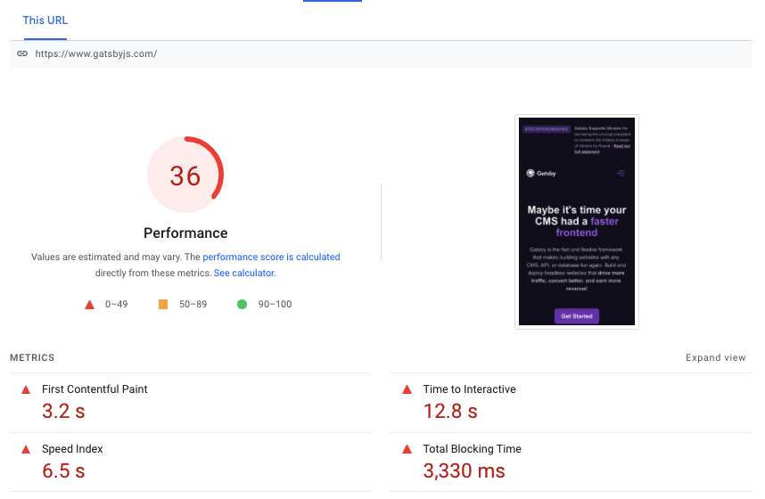 WordPress to JAMstack migration: Gatsby.js PageSpeed results