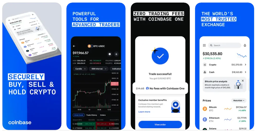 Coinbase App Screenshots