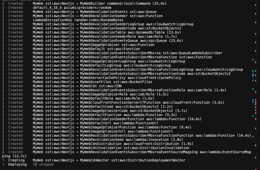 Screenshot of the terminal in SST