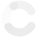 A minimalist, abstract design symbolising the balance of sanity vs contentful, featuring a light grey circle with two solid grey dots—one near the top left and another at the bottom right—set against a light background.