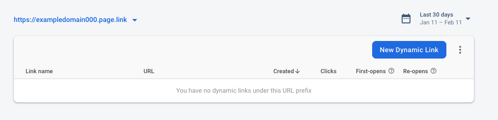 Creating Firebase Dynamic Links menu