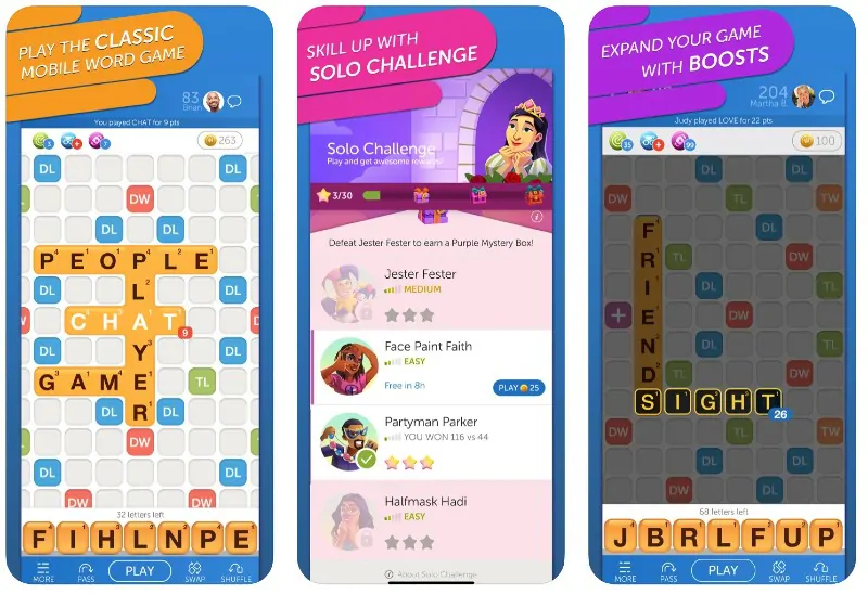 React Native apps: Words with Friends app screenshots