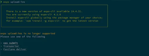 new version of expo cli