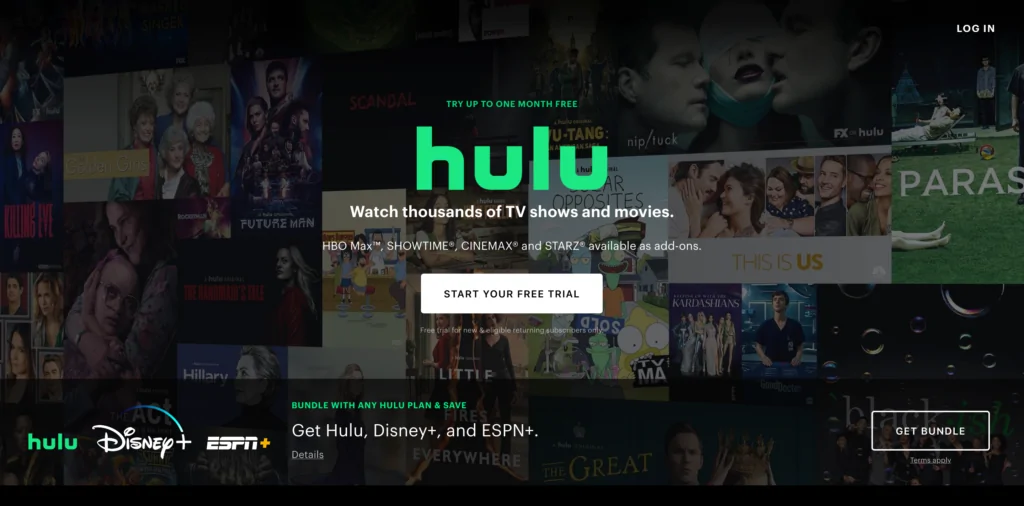 hulu website screenshot