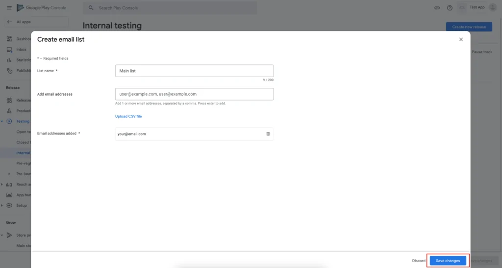 adding testers in google play console step 3