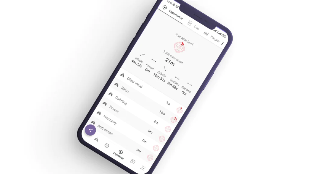 Goal gradient effect law in Prana Breath mobile app