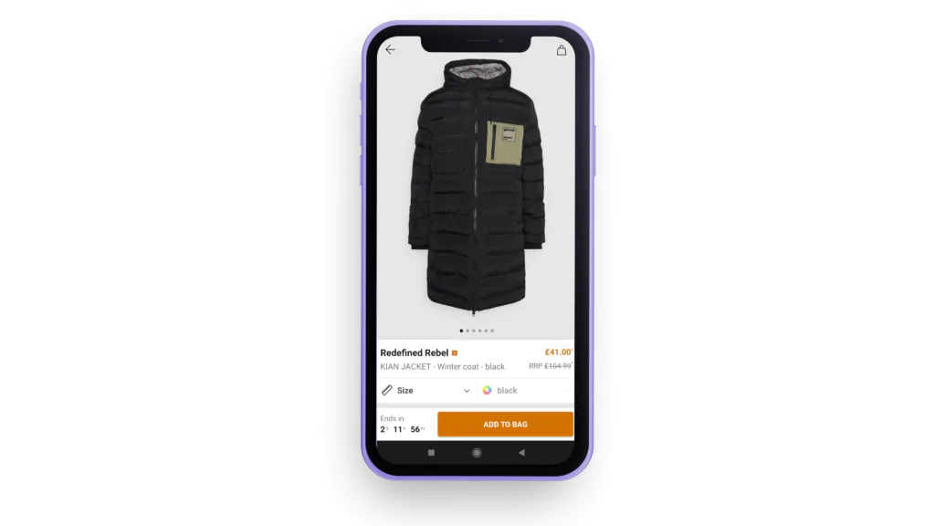Fitt's law in Zalando Lounge mobile app