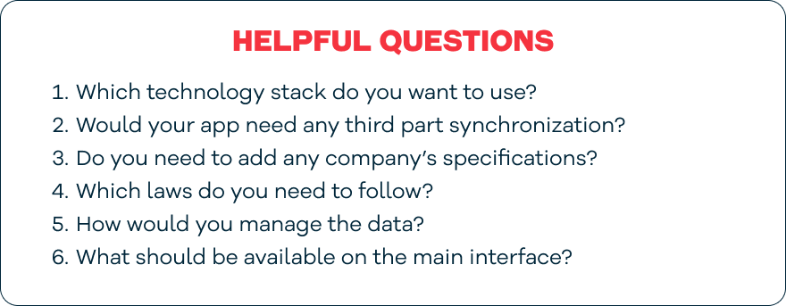 Helpful questions for choosing functional specification for your app