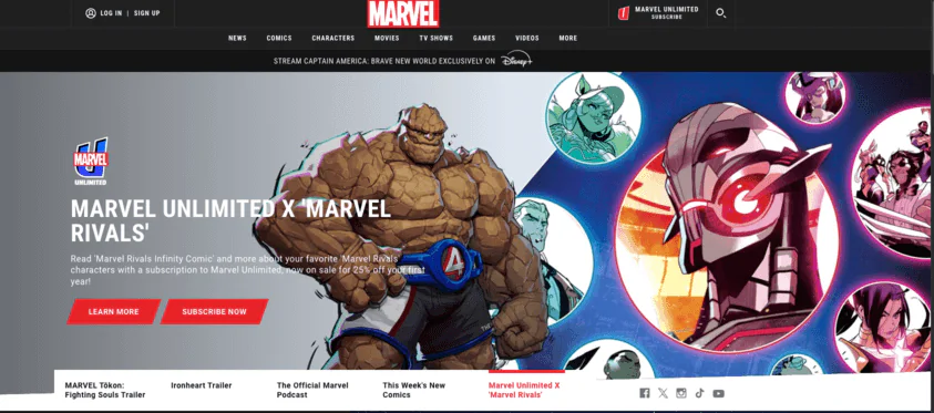 Next.js websites: Marvel