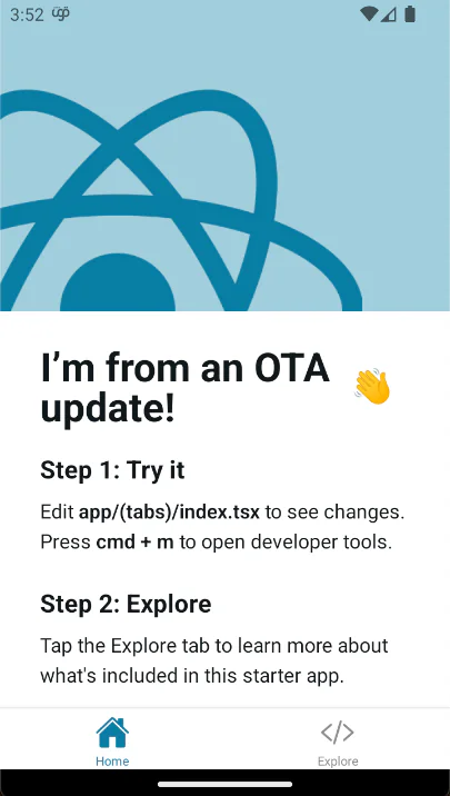 OTA Update view