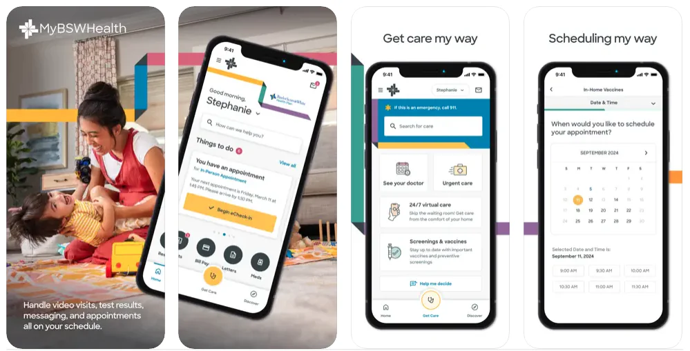MyBSWHealth App Screenshots
