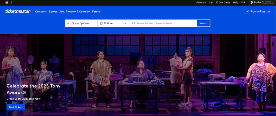 Next.js websites: Ticketmaster