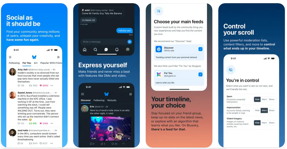 Bluesky App Screenshots