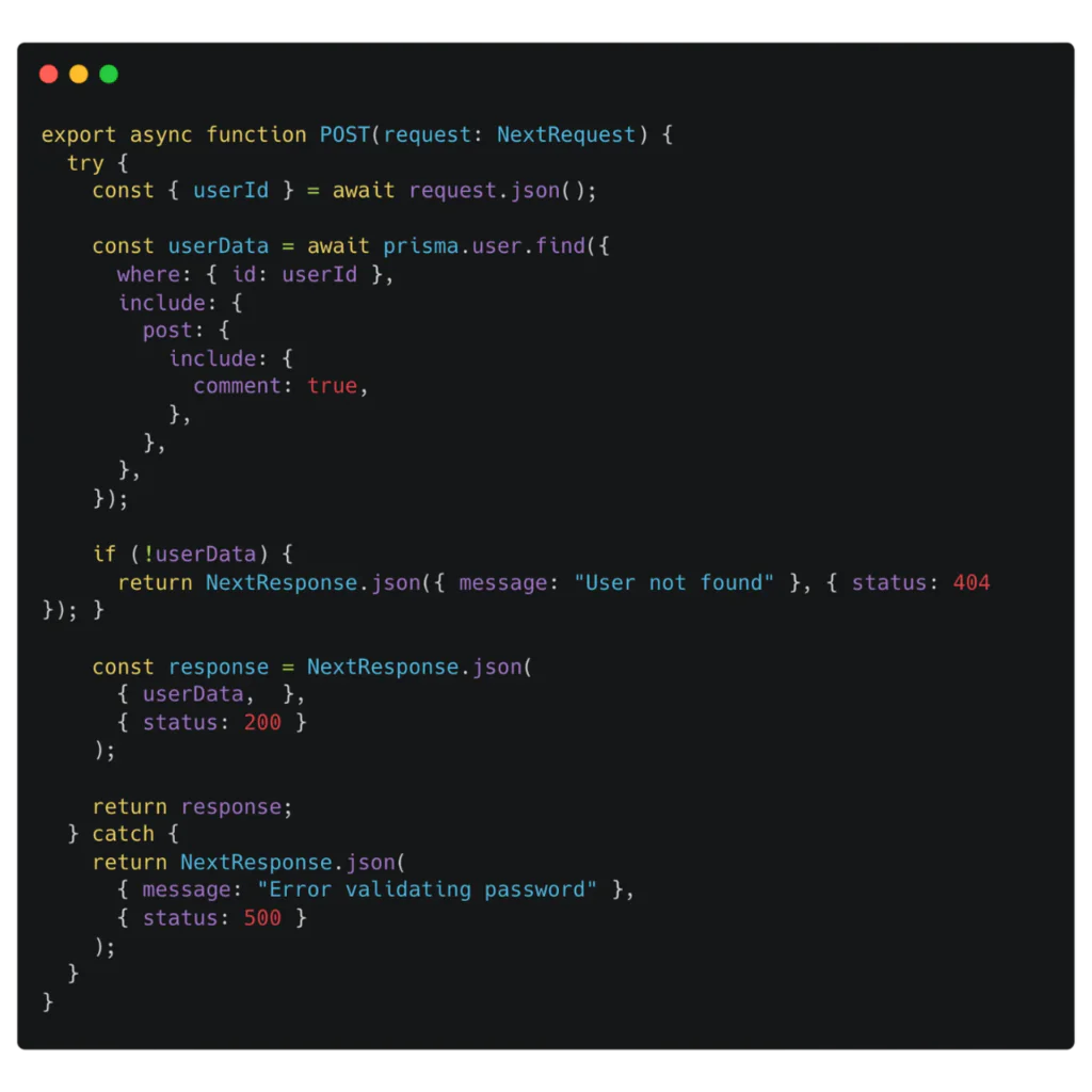Code example after optimization