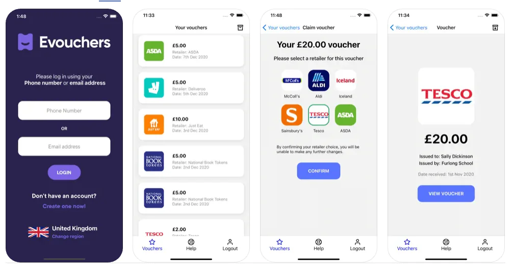 Evouchers App Screenshot